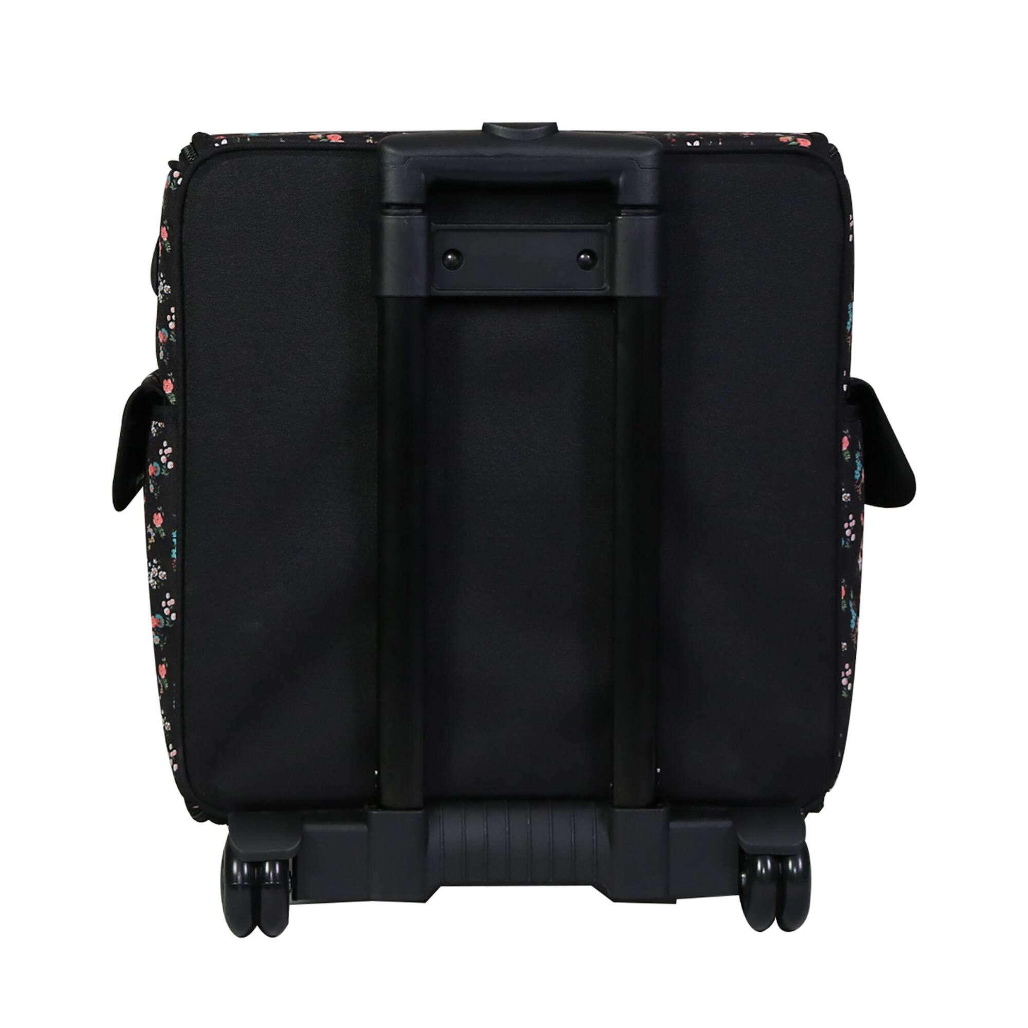 Everything Mary Black Floral Serger Machine Rolling Storage Case